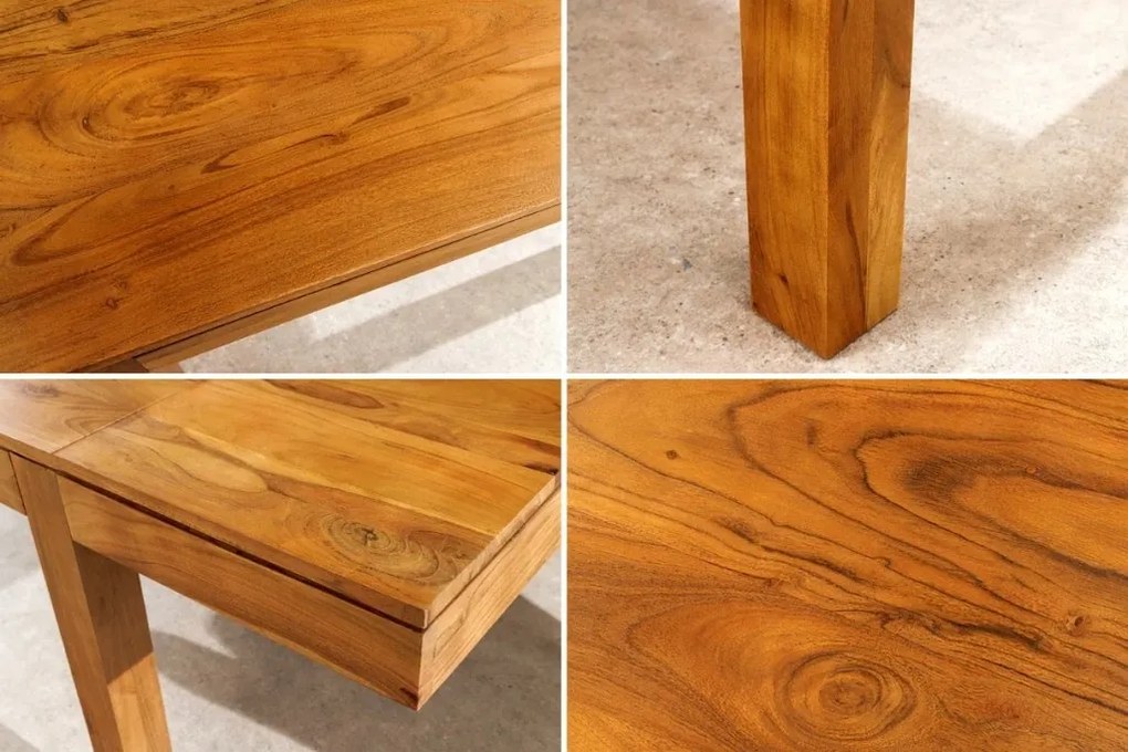 Masa extensibila din lemn de salcam PURE 120-200cm