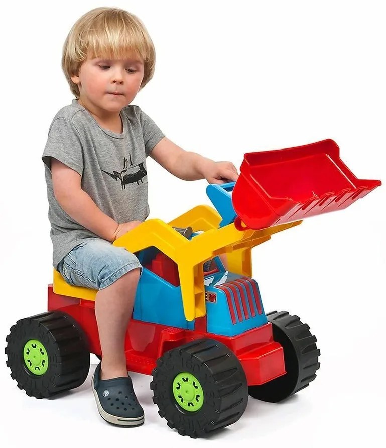 Excavator încărcător Bayo pentru copii, 74 cm, verde