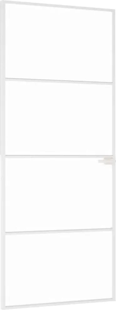 vidaXL Ușă de interior alb 83x201,5 cm sticlă securiz. / aluminiu slim