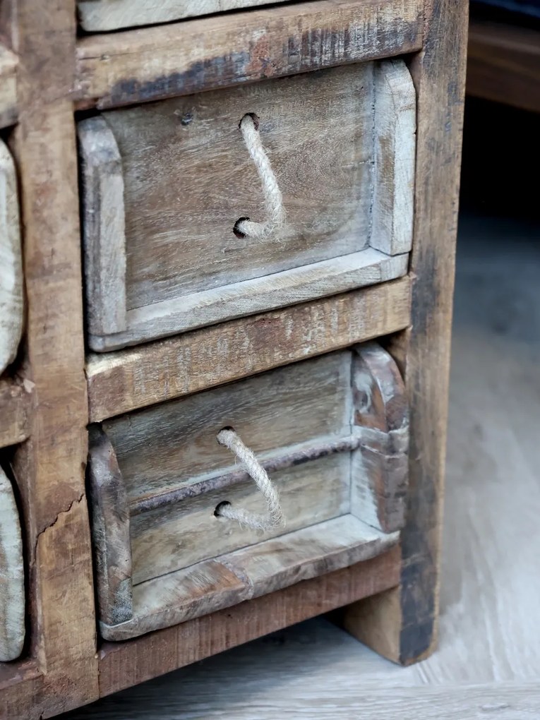 Comodă vintage cu 10 sertare, din lemn reciclat, Grimaud