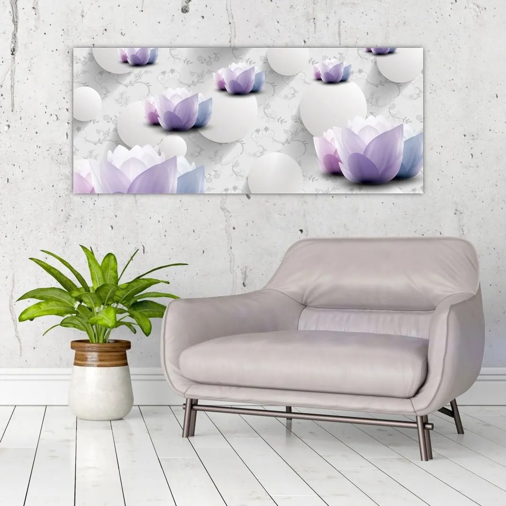 Tablou cu flori (120x50 cm)