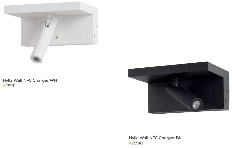 Aplica cu Spot LED HYLLA NFC charger neagra