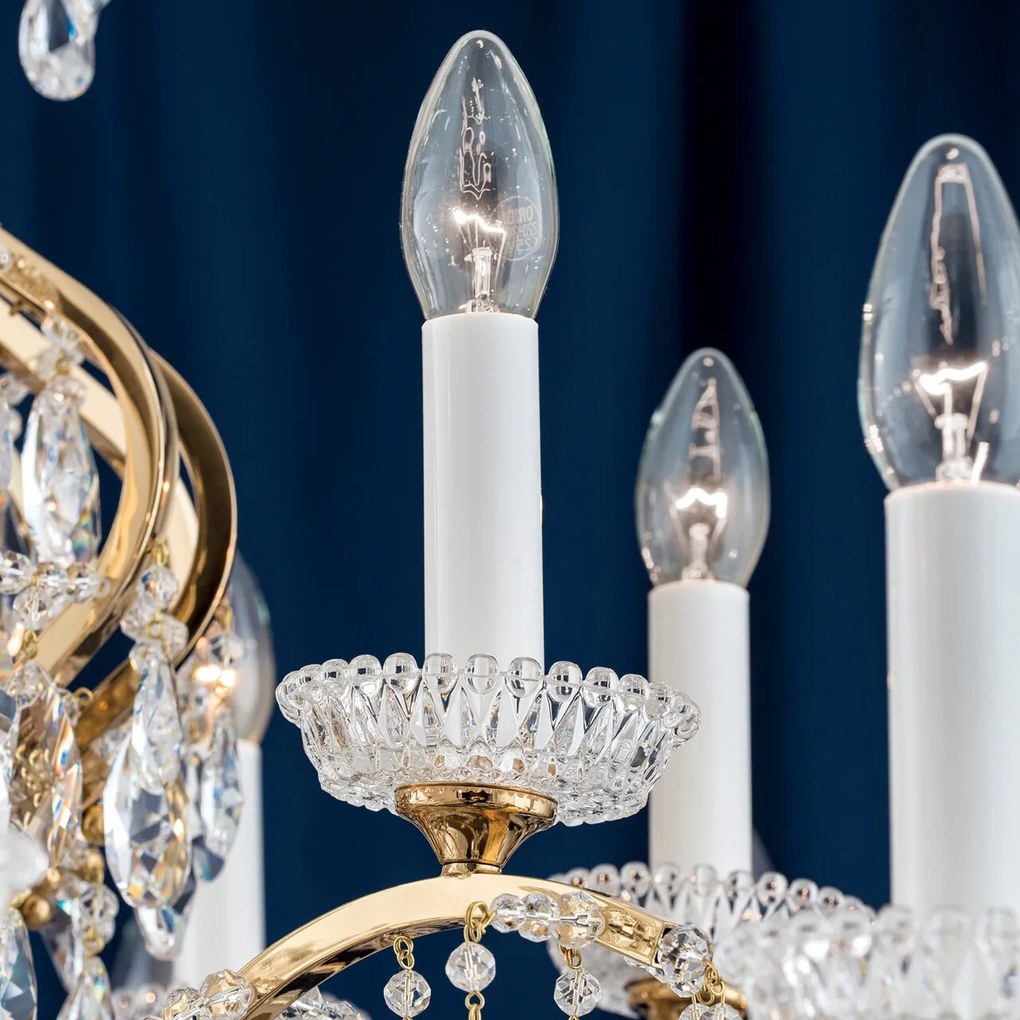 Candelabru XXL de lux cristal Scholer Hirohito 14+7L 24K gold plated