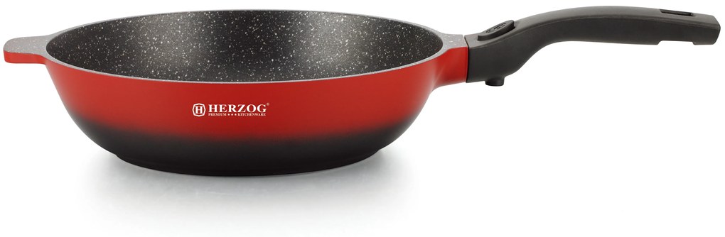 Set Oale marmorate 16 piese Herzog HR-ST16M - Negru-Rosu