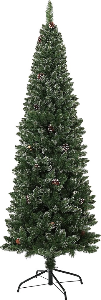 HOMCOM Brad de Crăciun Înzăpezit Înalt cu 618 Crengi, Brad Artificial de Crăciun cu Conuri și Bază, Ø70x180 cm, Verde | Aosom Romania