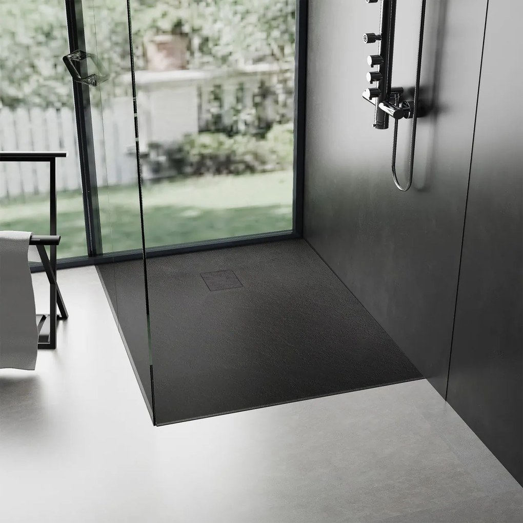 Cadita pentru dus Magnum neagra 90x90