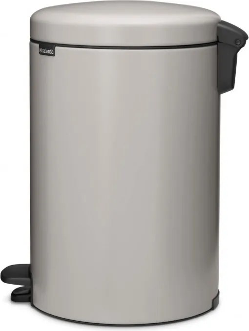 Coș de gunoi cu pedală Brabantia NewIcon 1010441, 20 l, închidere lentă, bază antiderapantă, gri deschis
