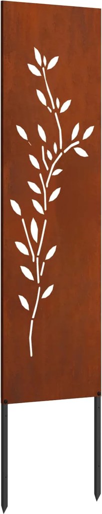 vidaXL Ecran de intimitate pentru grădină Floral Ruginit 32 x 140 cm