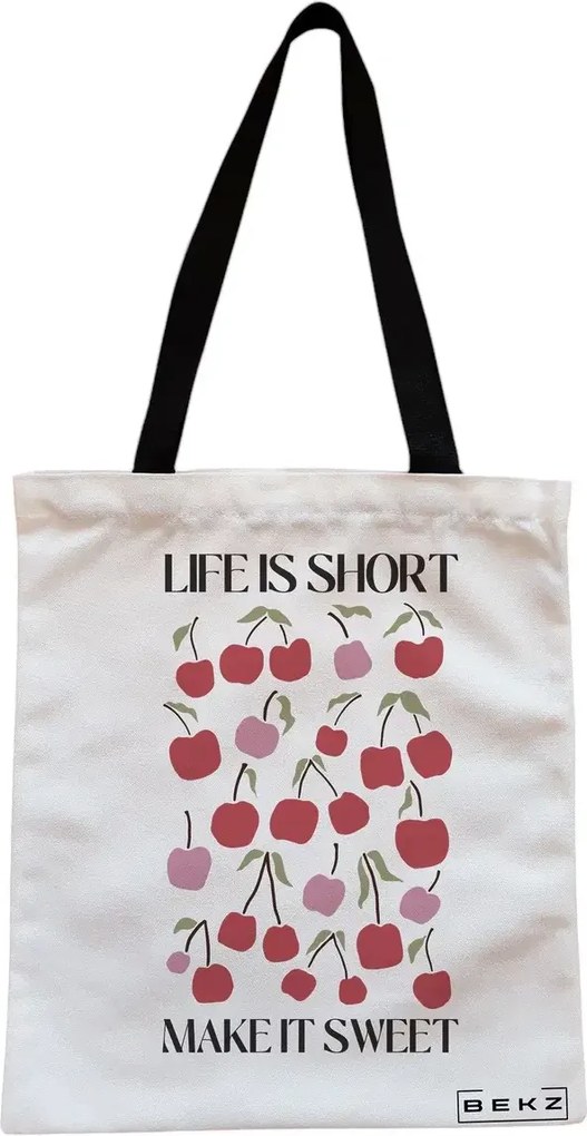 Sacosa de Panza pentru Cumparaturi, Geanta Tote, Boho Style 6, Cu fermoar, 38x34.5 cm, Alba, BEKZ®