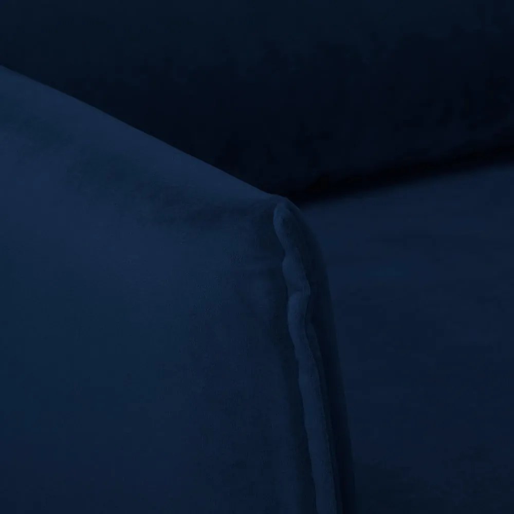 Fotoliu albastru închis cu tapițerie din catifea Juli – Ropez