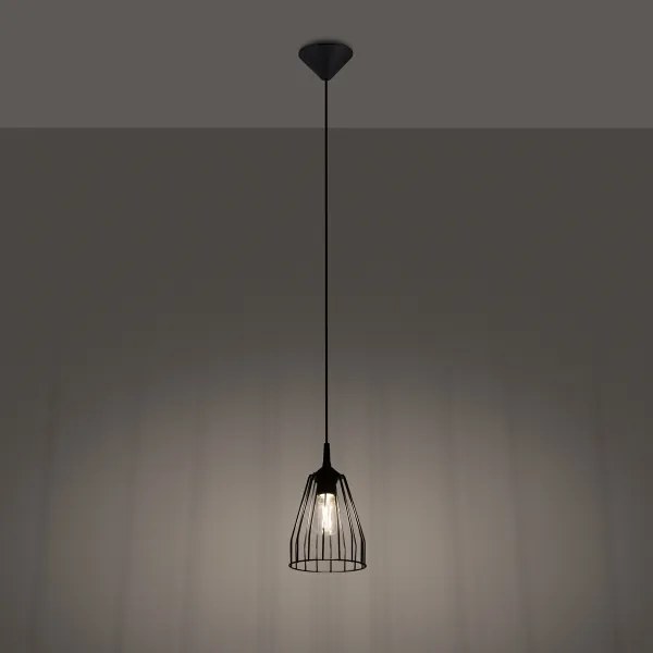 Lustră pe cablu Sollux SL.1205 LEYO 1xE27/15W/230V negru