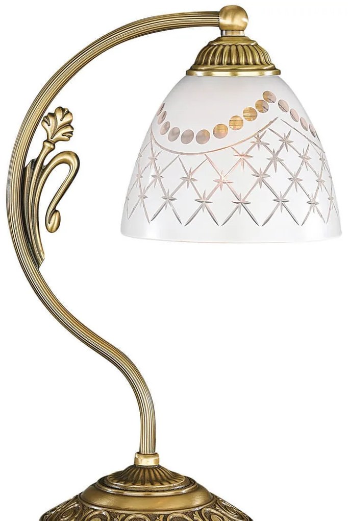 Veioza, lampa de masa clasic design italian din alama, sticla 7052 RA-P. 7052 P