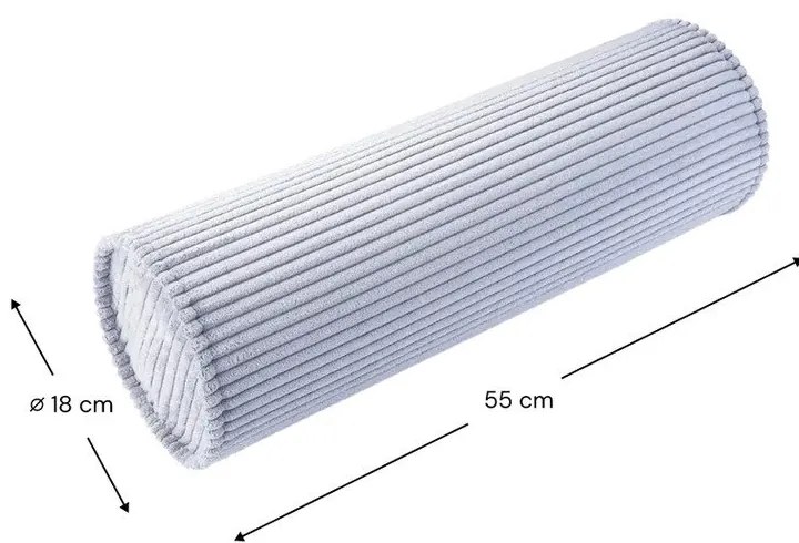 Pernă decorativă pentru copii albastră cu tapițerie din catifea reiată Roll – Wigiwama