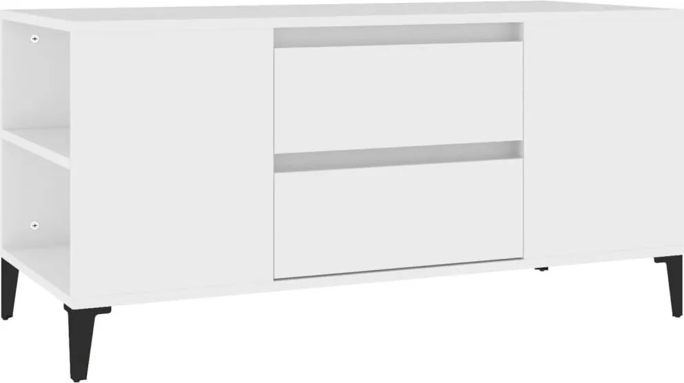 vidaXL Comodă TV, alb, 102x44,5x50 cm, lemn prelucrat