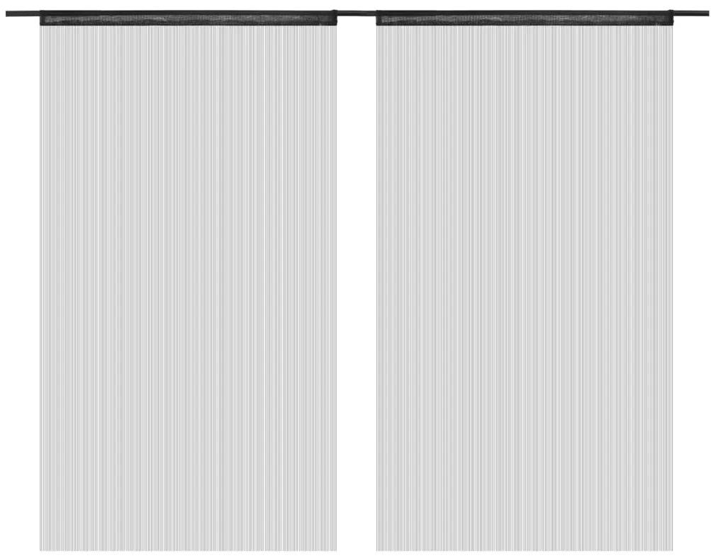 Draperii cu franjuri, 2 buc., 140 x 250 cm, negru Negru, 140 cm