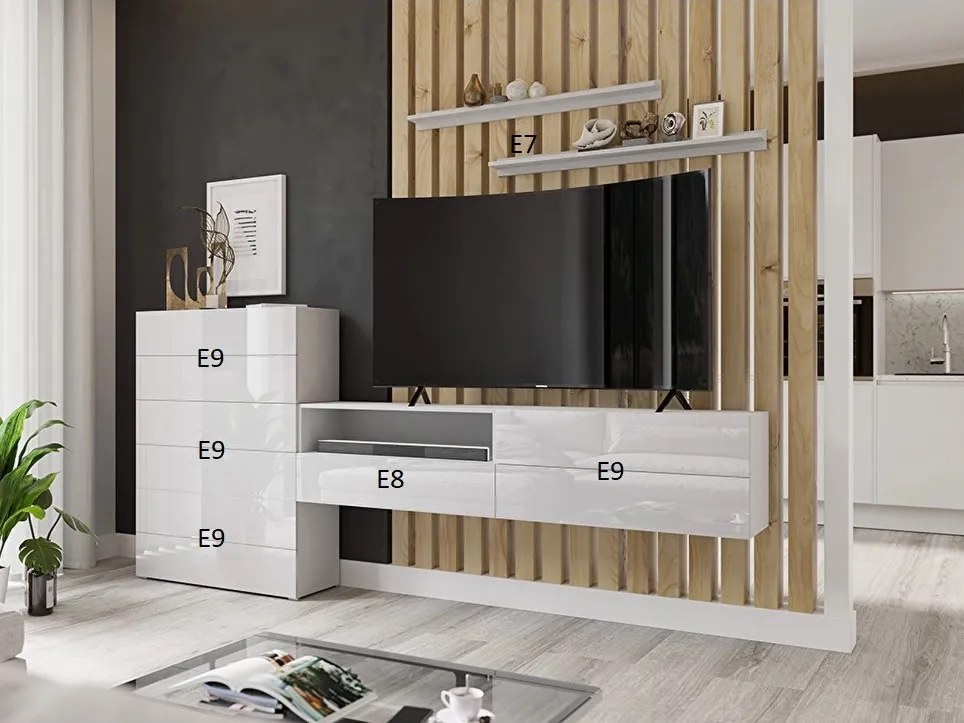 Mobilier living Berny 54 (alb + Alb lucios). 1087170