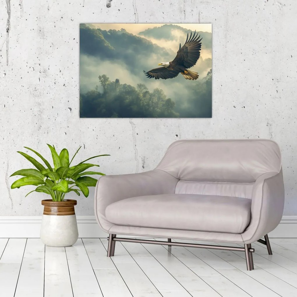 Tablou pe sticlă - Vultur în zbor (70x50 cm)