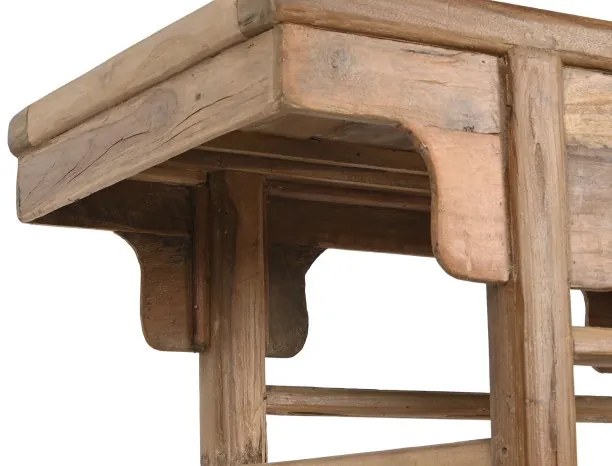 Consola, natur, din lemn de tec reciclat, Avana Small