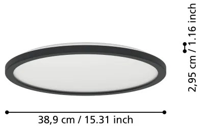 Plafonieră LED de exterior Eglo 901439 ROVITO 18,5W/230V d. 38,9 cm IP44 negru