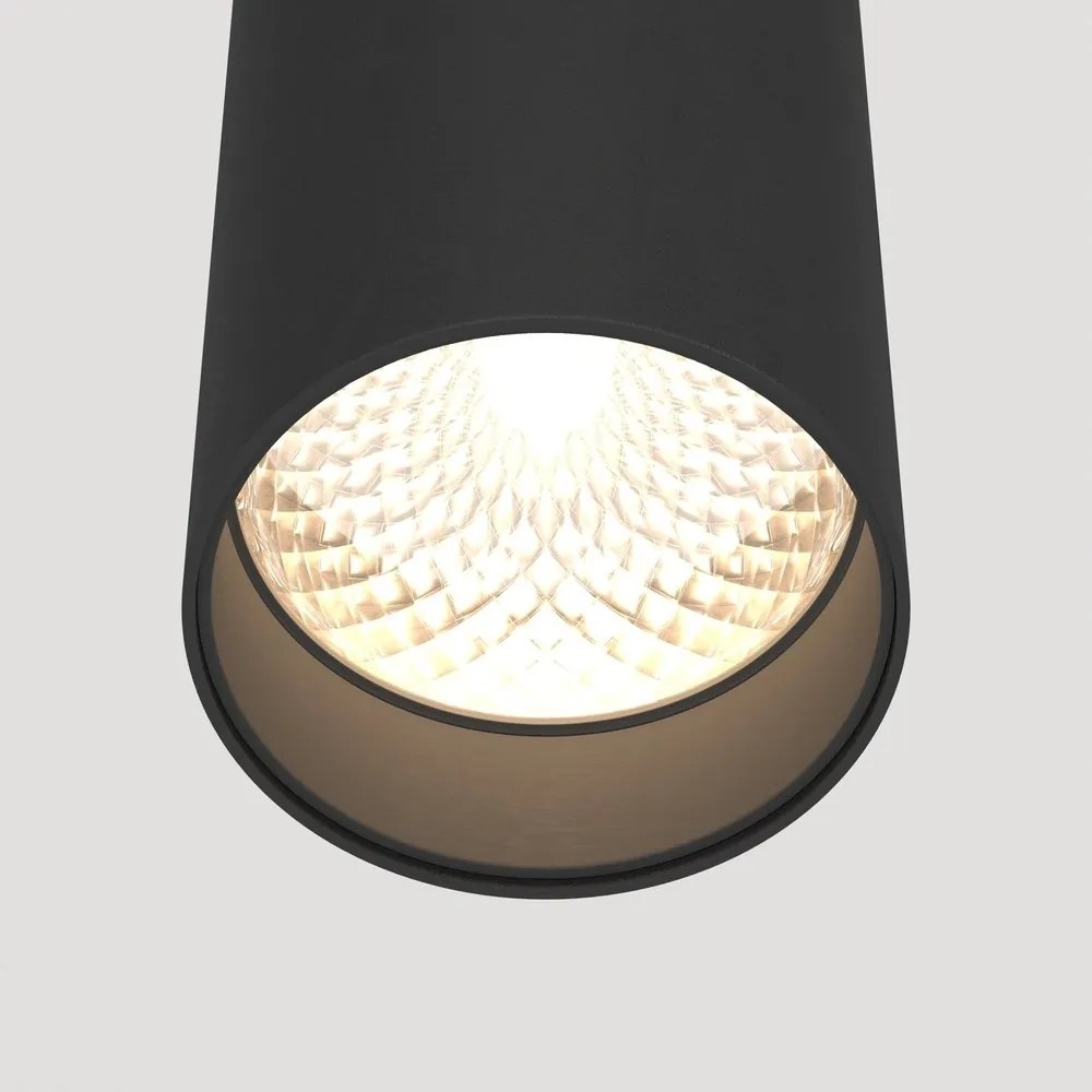 Pendul LED design tehnic Focus negru, 3000K
