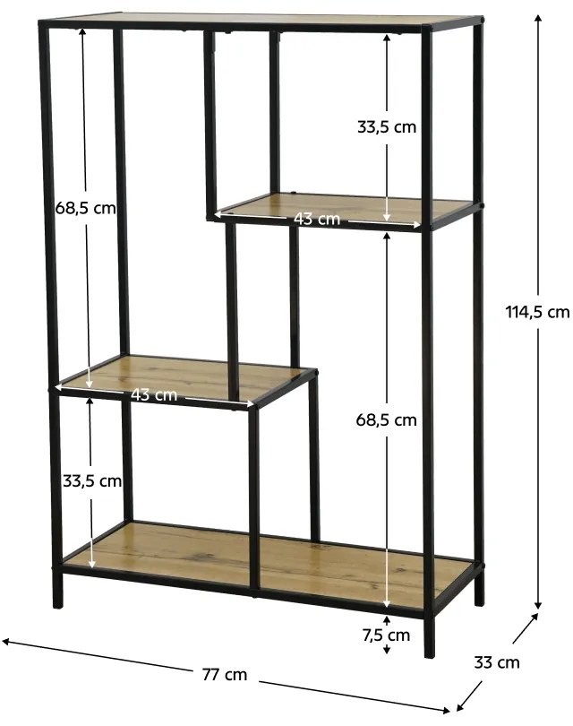 Etajera, neagra   stejar, BILOTE TIP 1