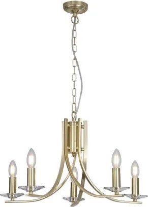 Searchlight 4165-5SB - Candelabru cu lanț ASCONA 5xE14/60W/230V