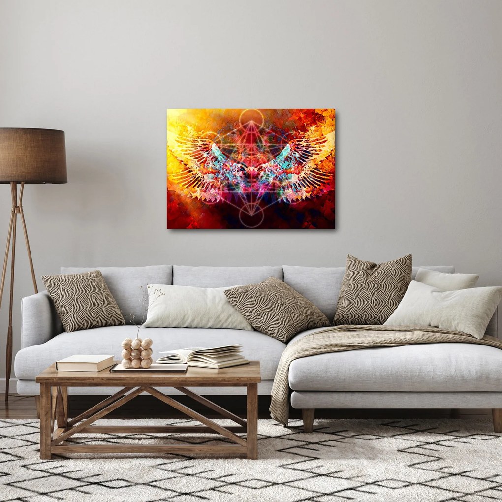 Tablou - Merkaba cu aripi, abstracție (70x50 cm)