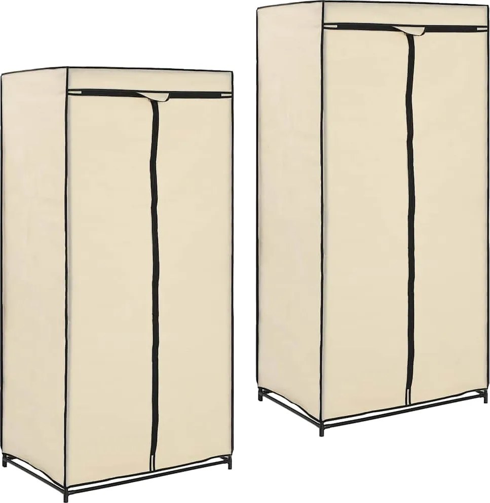 vidaXL Șifoniere, 2 buc., crem, 75 x 50 x 160 cm