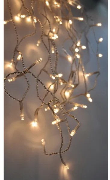 Perdea LED de Crăciun de exterior Solight 1V40-WW-1 120xLED/8 funcții 9m IP44 alb cald