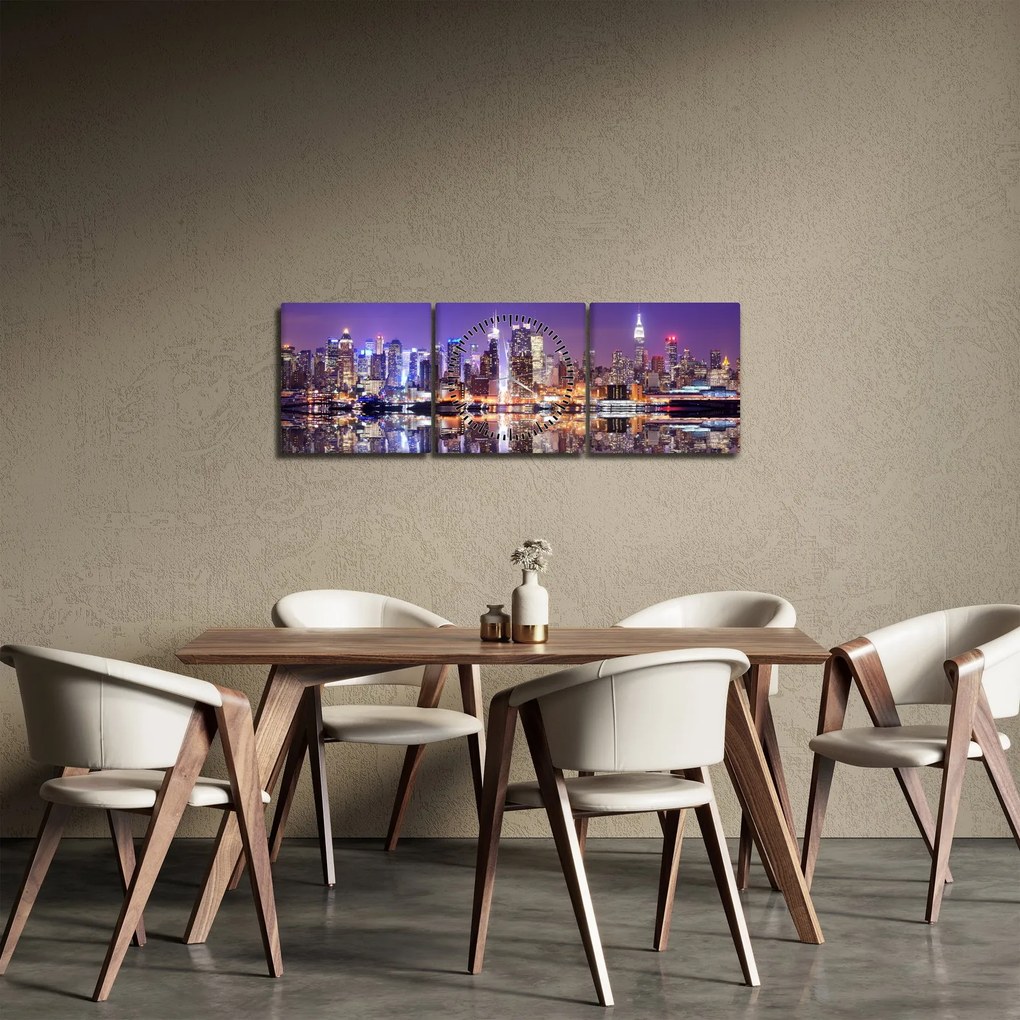 Tablou - Manhattan (cu ceas) (90x30 cm)
