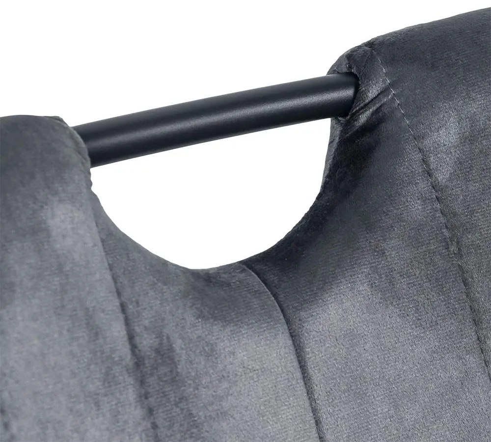 Scaun living gri din catifea cu cadru metalic si spatar ergonomic BUC 204