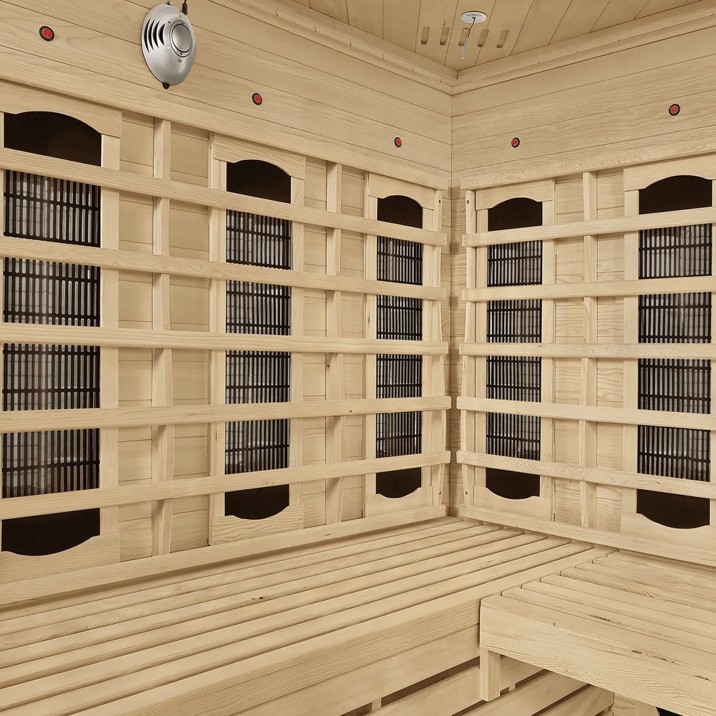 Infračervená sauna Kiruna150 s duálnou technológiou a drevom Hemlock
