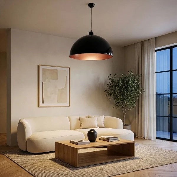 Brilagi - Candelabru LED suspendat pe cablu METALO 1xE27/40W/230V Ø 60 cm negru/cupru
