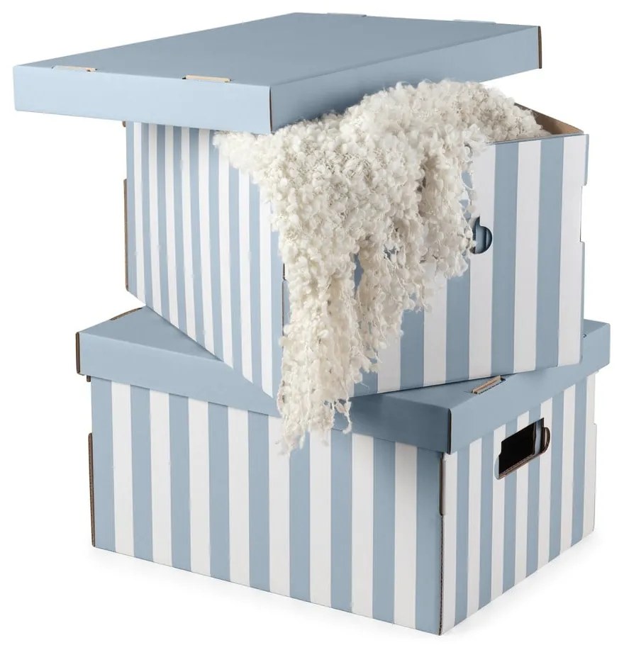 Cutii de depozitare din carton cu capac 2 buc. Stripes – Compactor