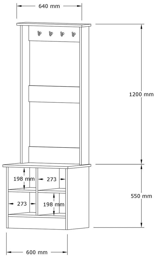 Mobilier Hol Kotati (stejar zafir + alb) . 1093874