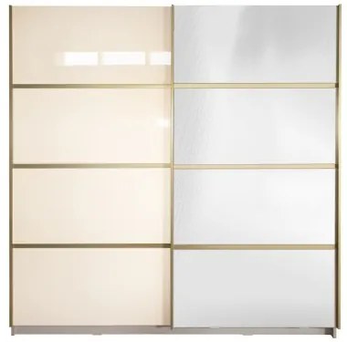 Gold Dulap 2000 Crem cu usi MDF Lucios si Oglinda
