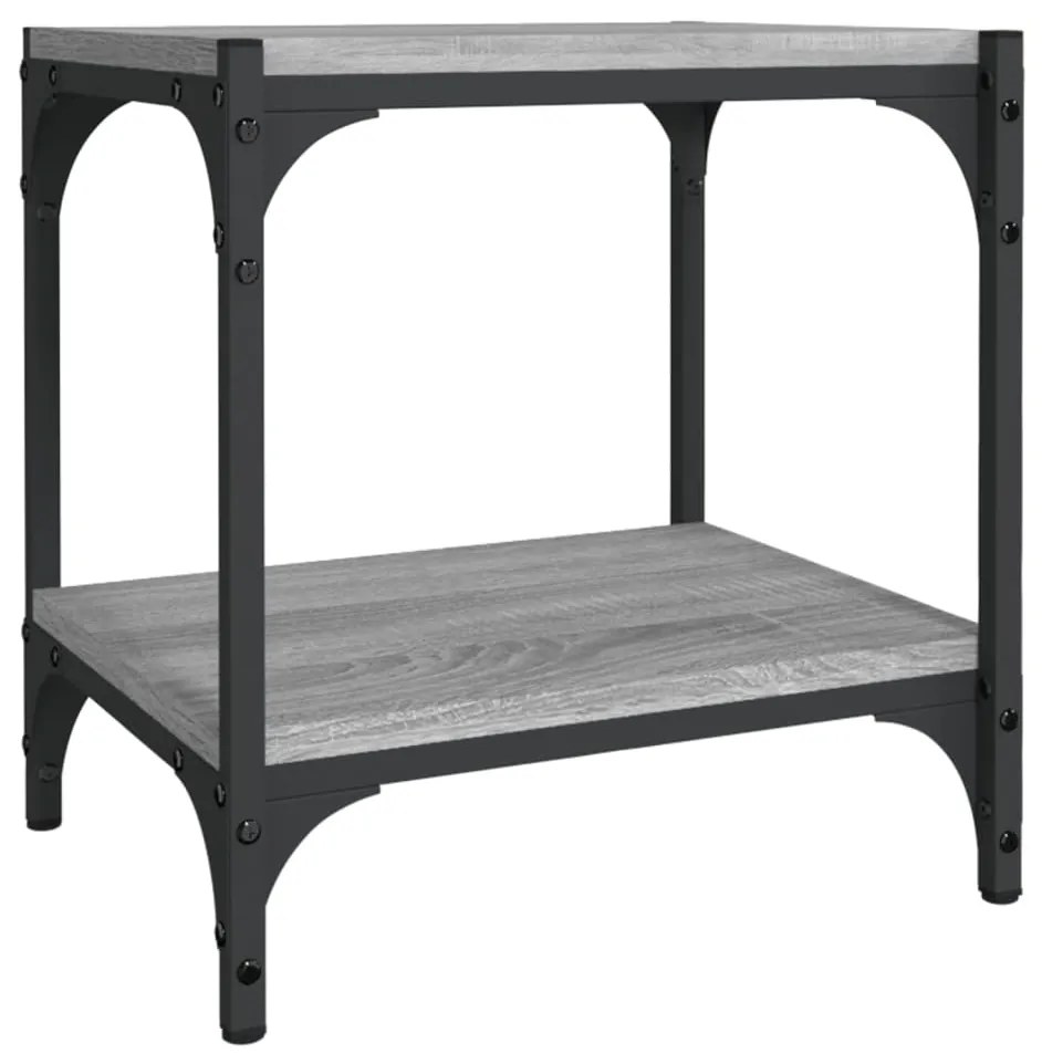 vidaXL Comodă TV, gri sonoma, 40x33x41 cm, lemn prelucrat și oțel