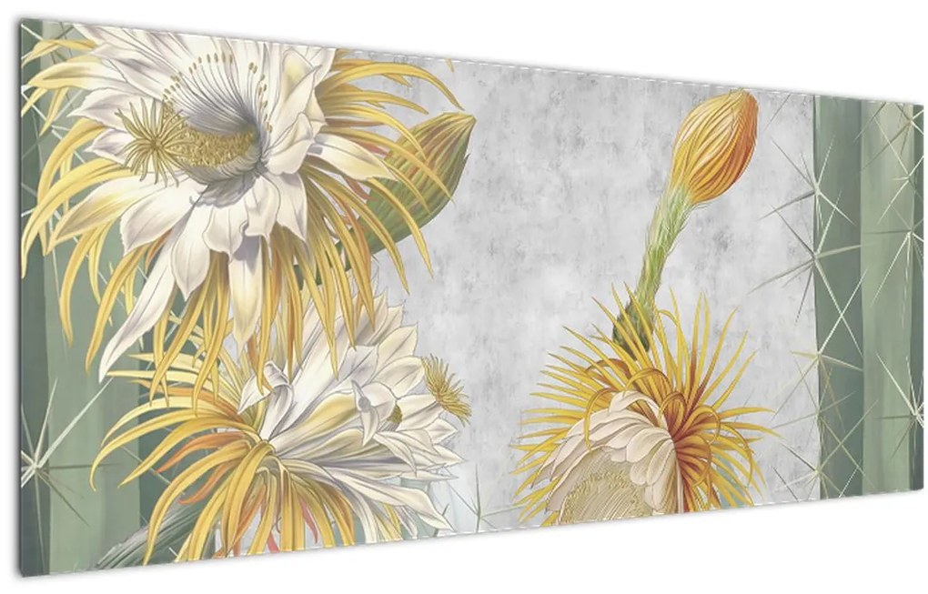 Tablou - Cactuși înfloriți (120x50 cm)