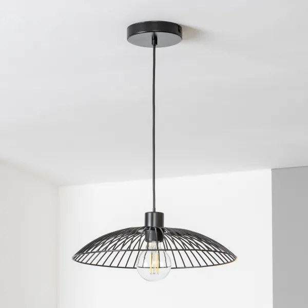 Lampă suspendată LED pe cablu CERIA WIRE 1xE27/40W/230V, Ø 38 cm, negru