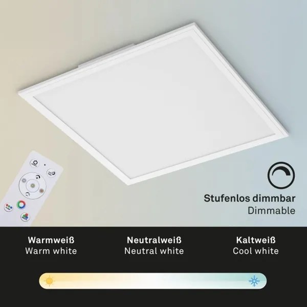 Panou LED RGB aplicat dimabil Briloner 7152-016 COLOUR LED/24W/230V 3000-6500K + telecomandă