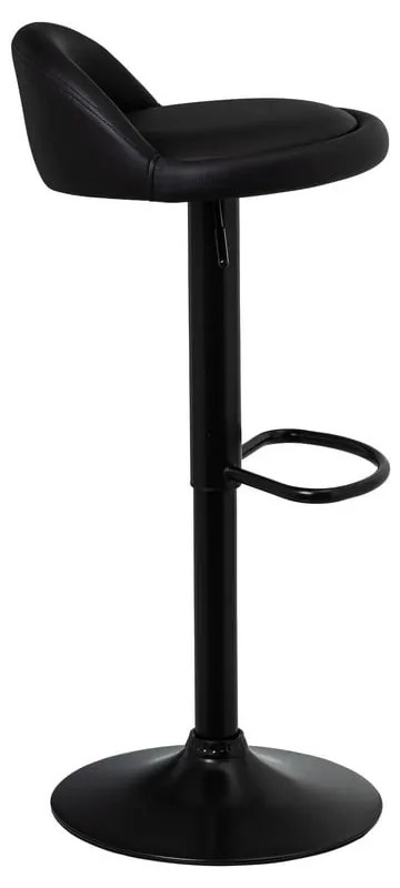 Scaune de bar negre cu înălțime ajustabilă 2 buc. din imitație de piele (înălțime șezut 72 cm) – Casa Selección