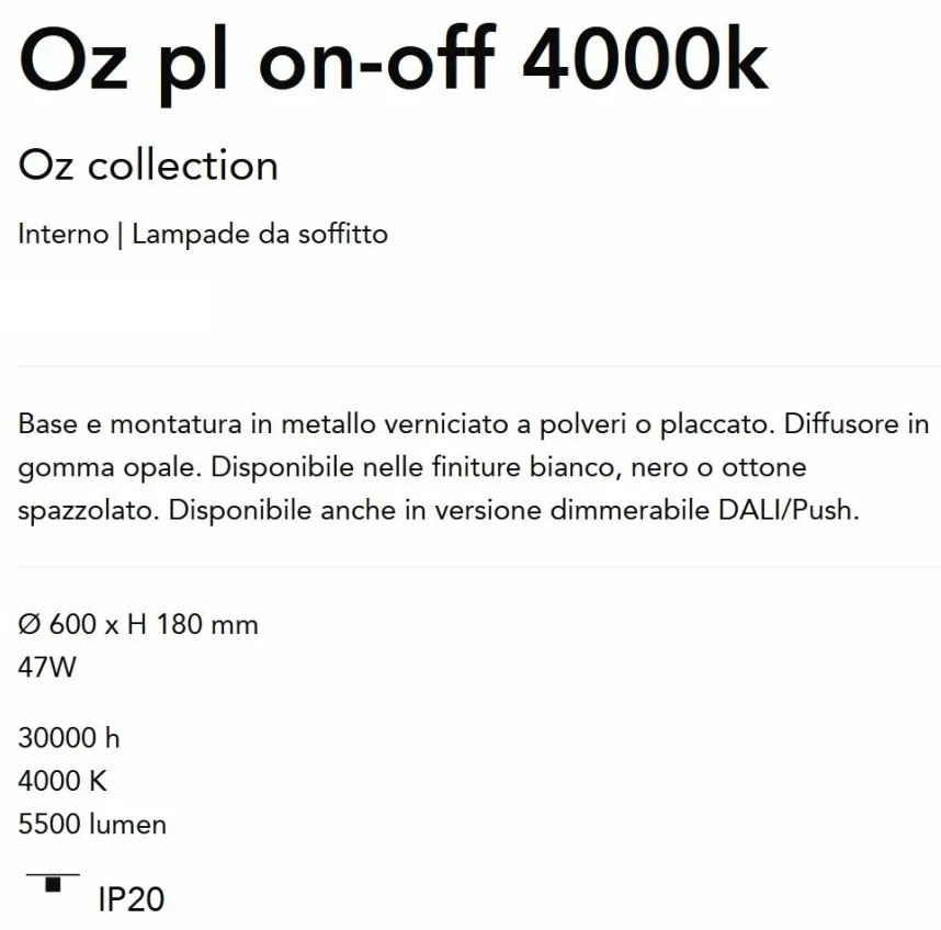Lustra LED aplicata design circular Oz pl d60 on-off 4000k alama