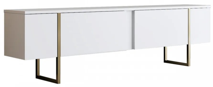 Comoda TV Luxe, Alb / Auriu