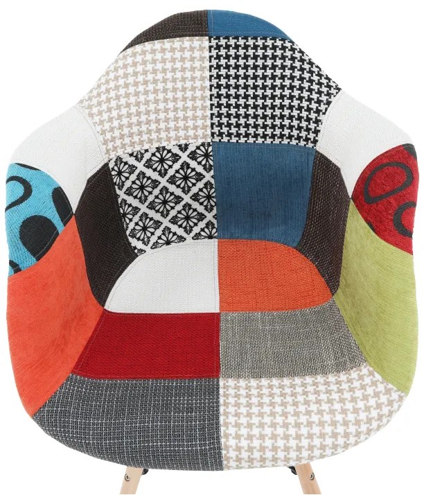 Fotoliu cu design Patchwork colorat / Fag , TOBO 3 NEW