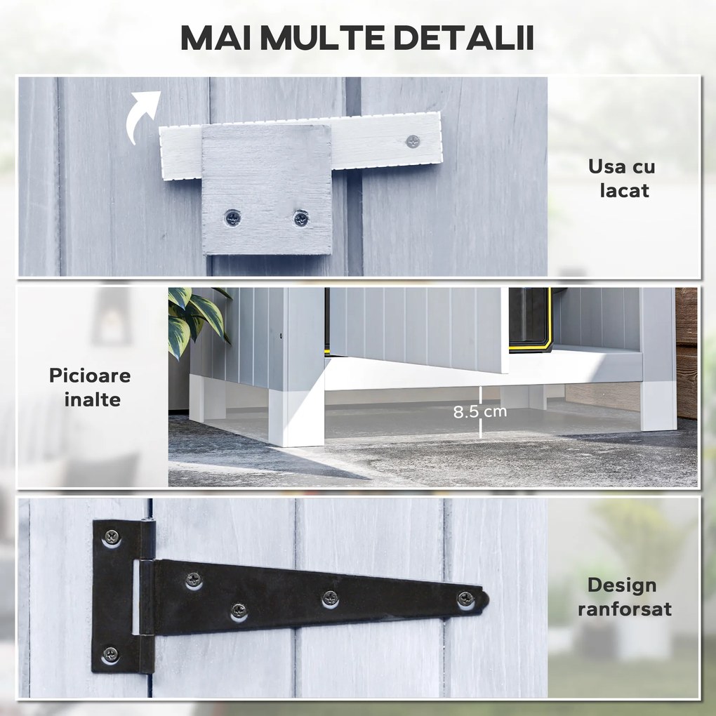 Outsunny Magazie de Scule de Gradina din Lemn Impermeabila cu Usi si Rafturi, 77.5x54.2x179.5 cm | Aosom Romania