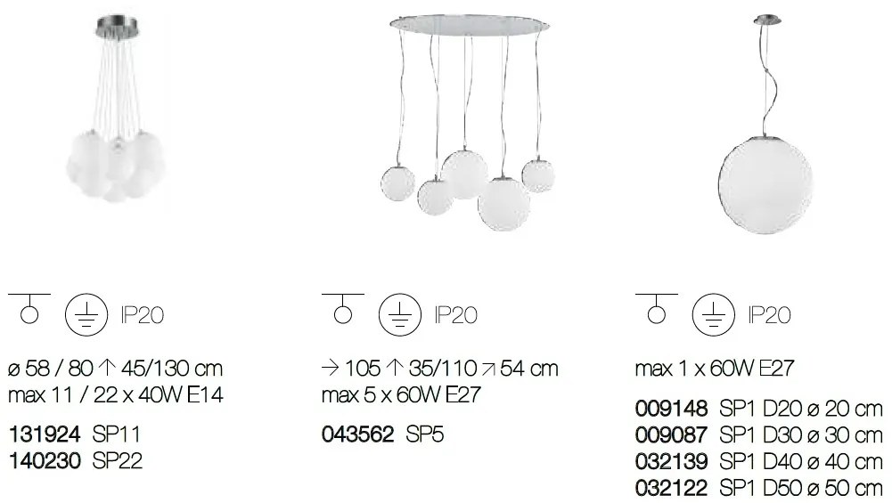 Lustra moderna cu 22 pendule MAPA SP22 BIANCO 140230