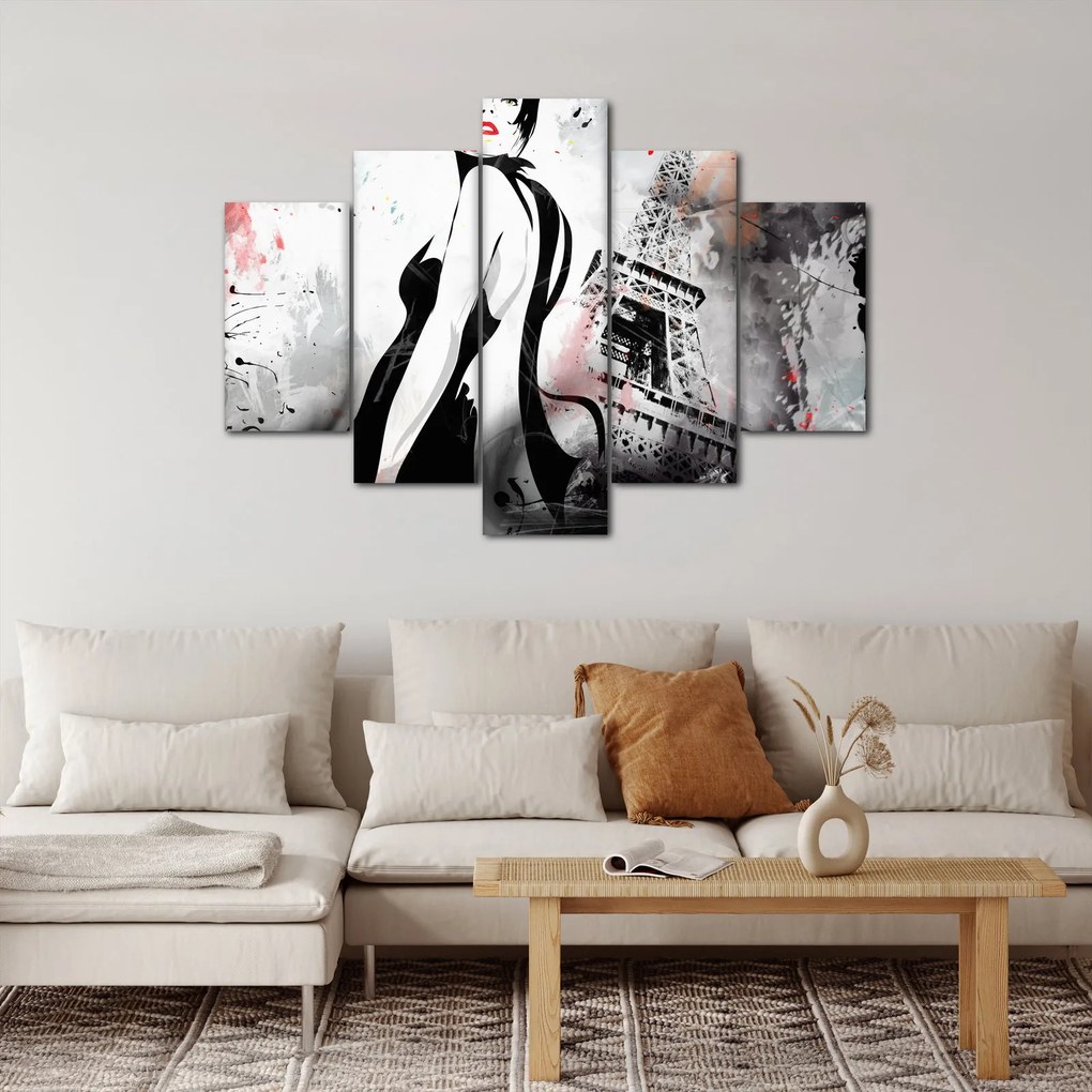 Tablou - Doamna și Turnul Eiffel (150x105 cm)