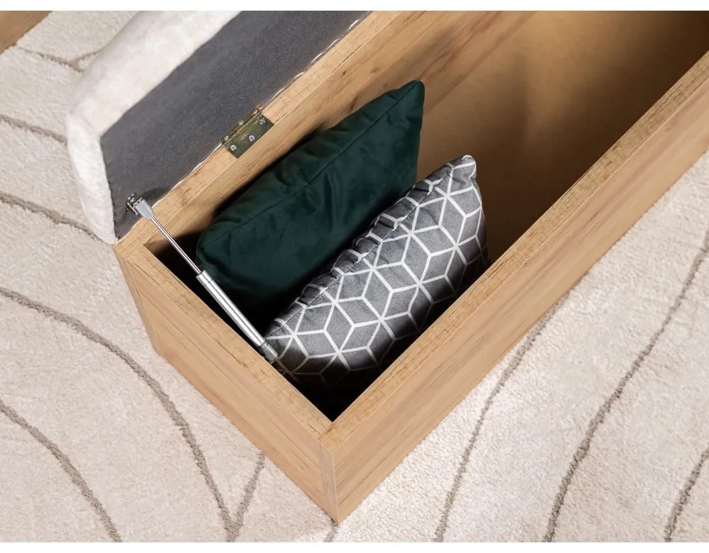 Bancă gri deschis/în culoare naturală Kumo – Bobochic Paris