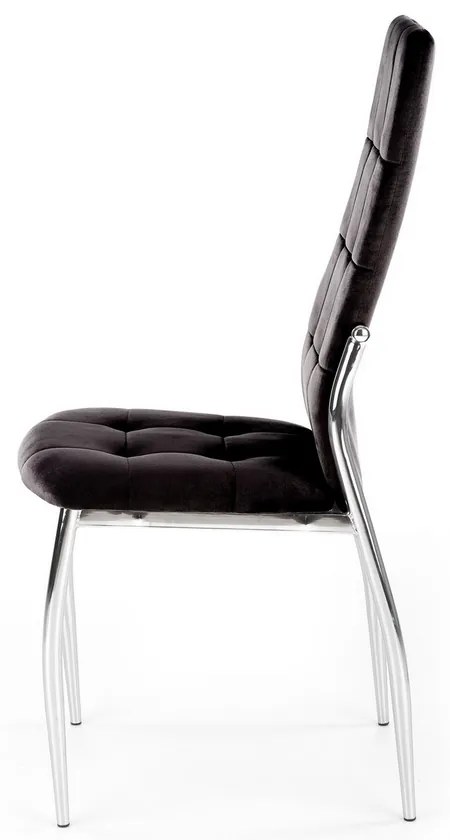 Scaun de bucaterie Darwin, negru/argintiu