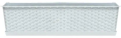 Jardiniera decorativa, Prosperplast, Ratolla Case P, alb, 48.9x17.3x15 cm